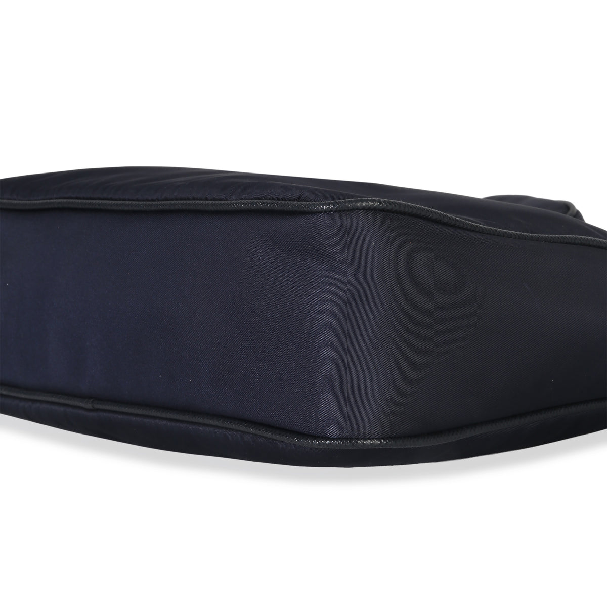 Prada Navy Re Nylon & Saffiano Leather Trim Shoulder Bag Handbag clasp