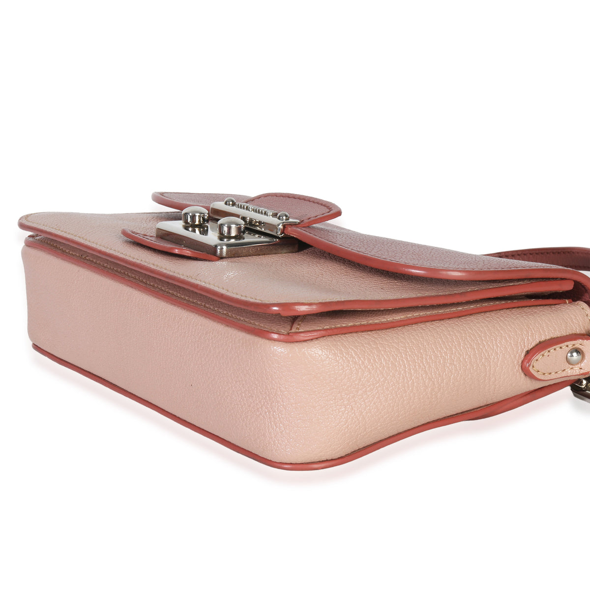 Miu Miu Pink Bicolore Goatskin Madras Chain Shoulder Bag Handbag box