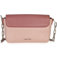 Miu Miu Pink Bicolore Goatskin Madras Chain Shoulder Bag Handbag bv