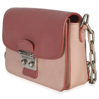 Miu Miu Pink Bicolore Goatskin Madras Chain Shoulder Bag Handbag sv