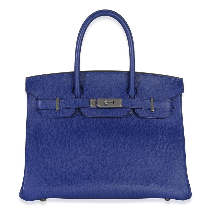 Bleu Electrique Epsom Birkin 30 PHW