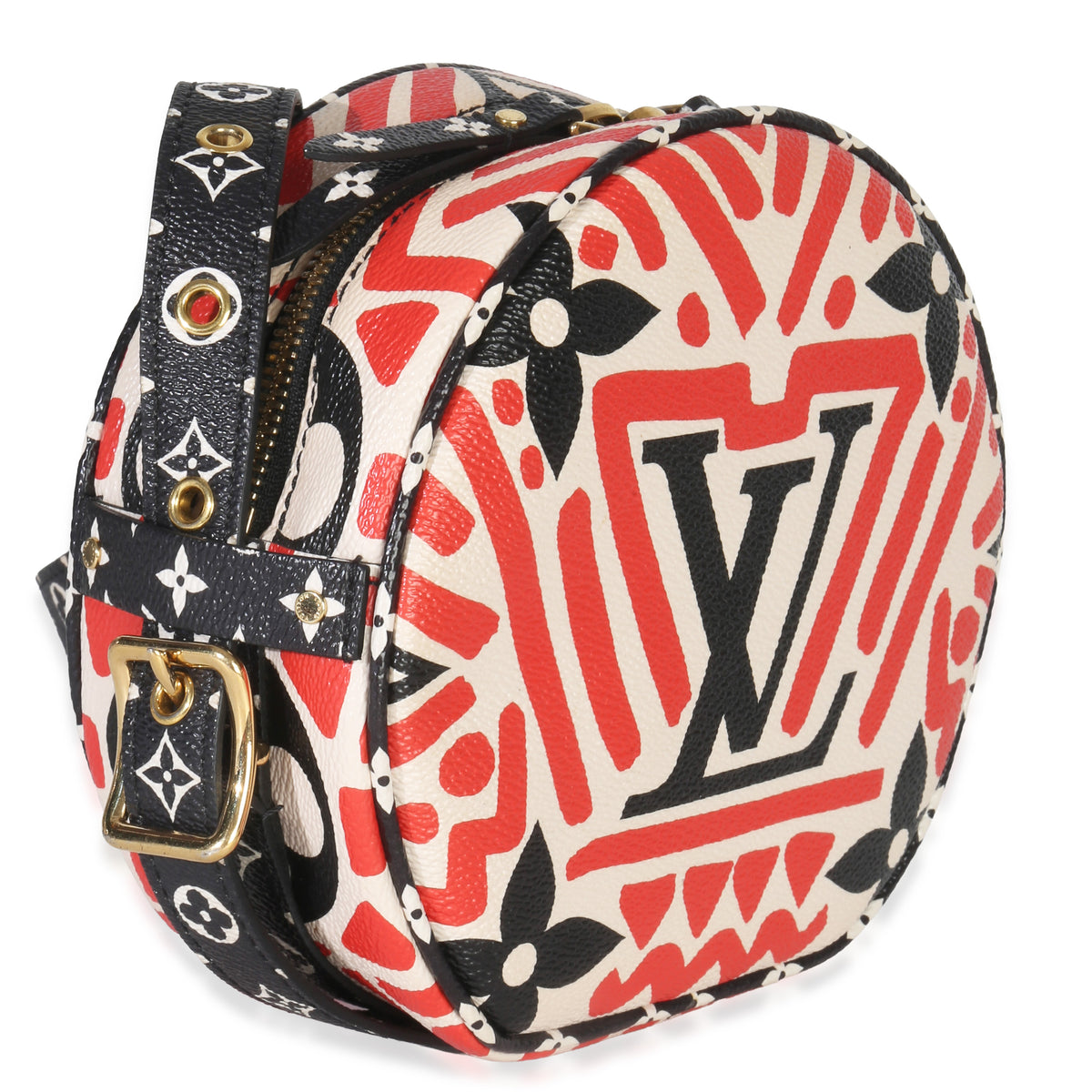 Louis Vuitton Cream Red Giant LV Crafty Boite Chapeau Souple Bag PM Handbag pv