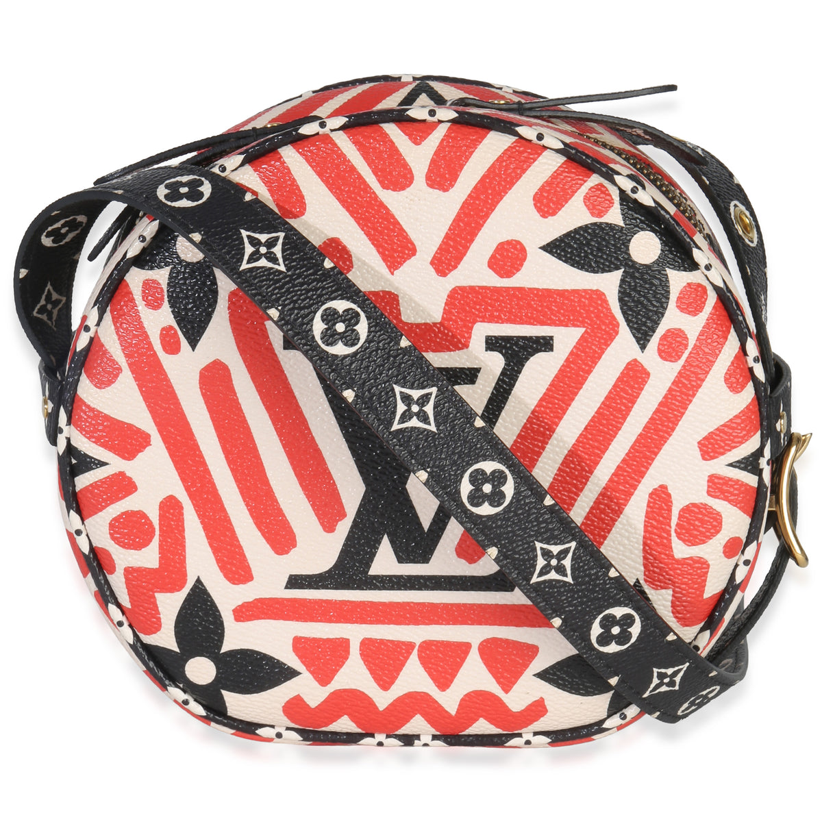 Louis Vuitton Cream Red Giant LV Crafty Boite Chapeau Souple Bag PM Handbag bv
