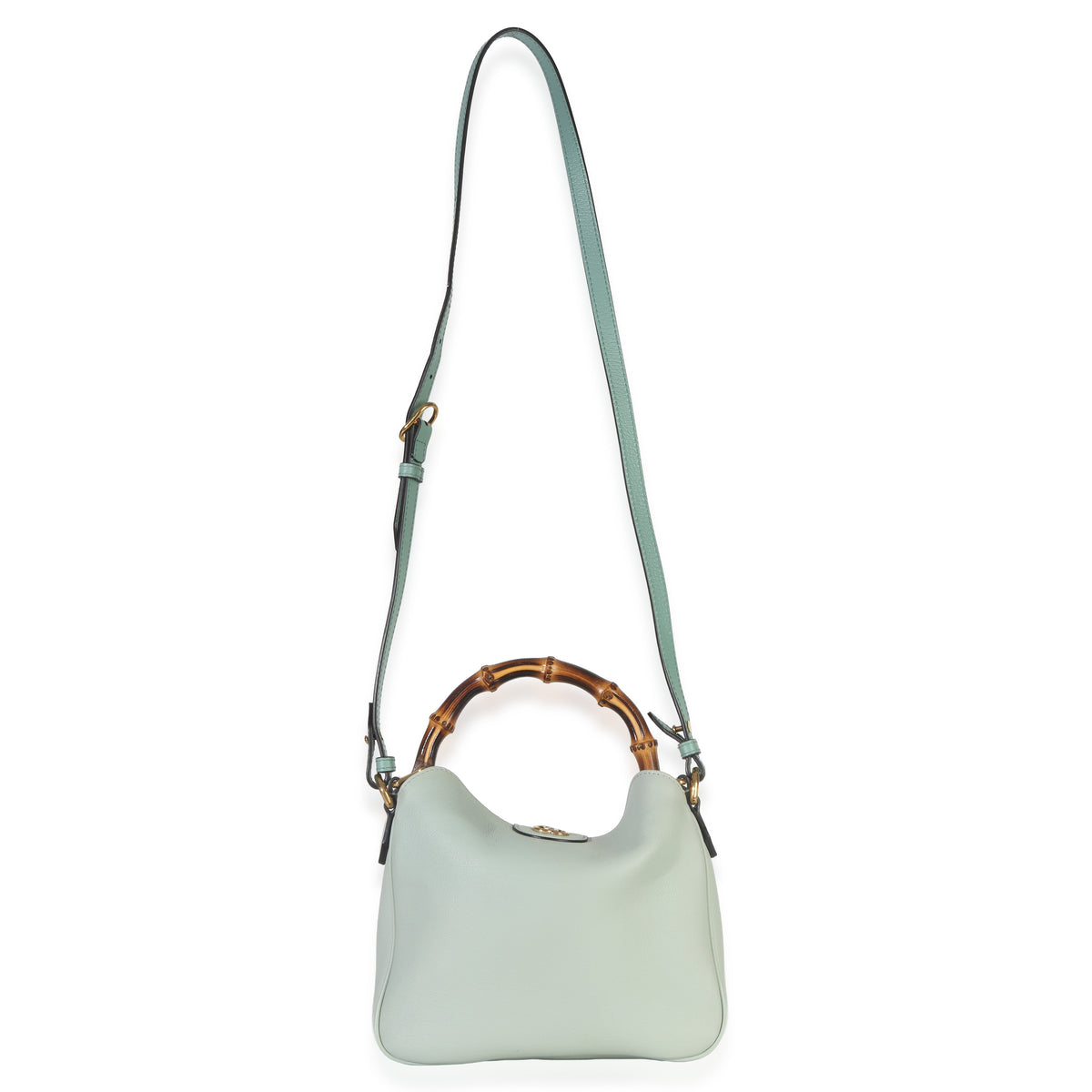 Gucci Mint Green Calfskin Bamboo Small Diana Shoulder Bag Handbag ad1