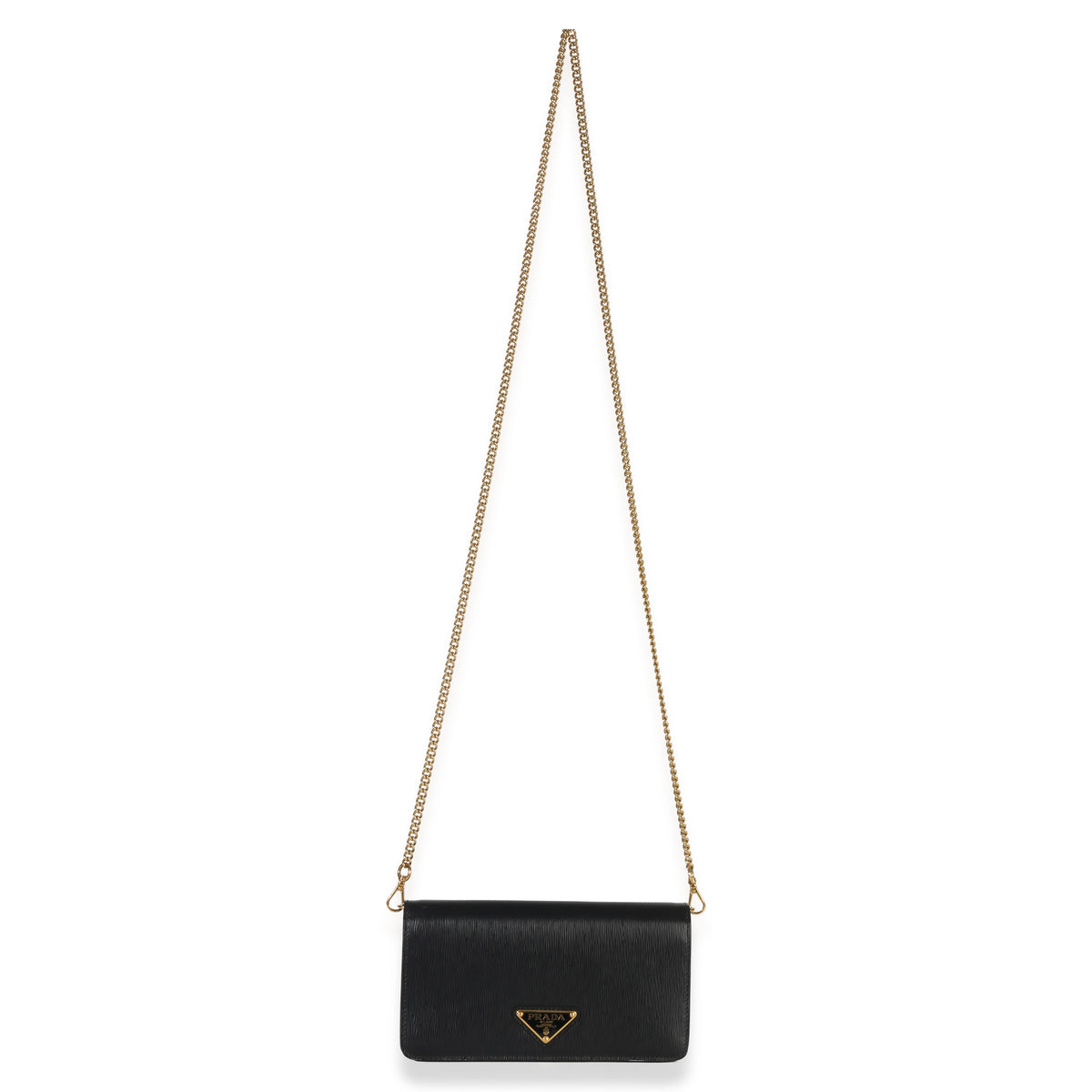 Prada Black Vitello Move Wallet On Chain Handbag av