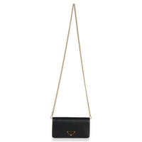 Prada Black Vitello Move Wallet On Chain Handbag av