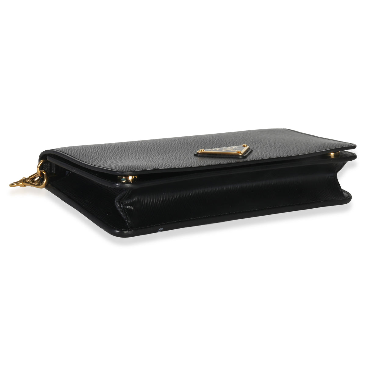 Prada Black Vitello Move Wallet On Chain Handbag clasp