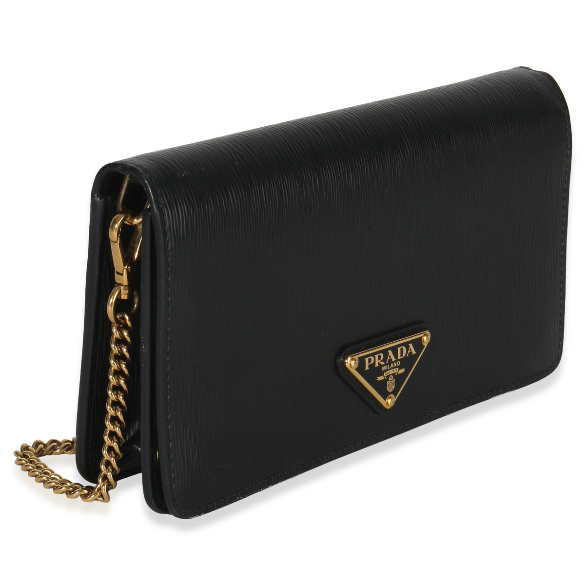 Prada Black Vitello Move Wallet On Chain Handbag pv