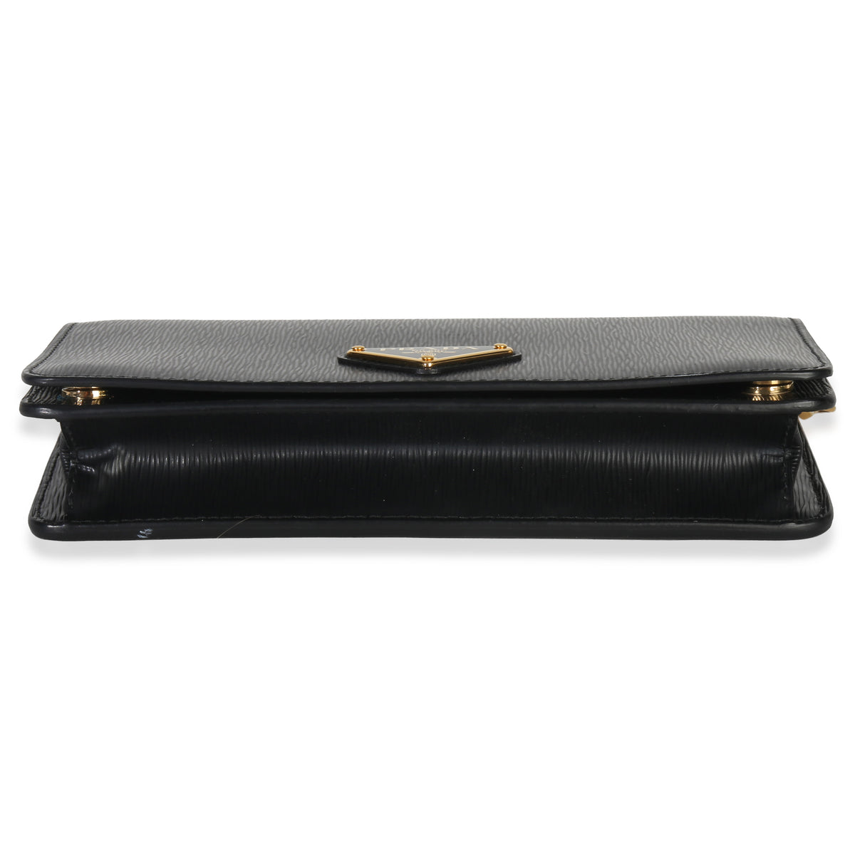 Prada Black Vitello Move Wallet On Chain Handbag stamp