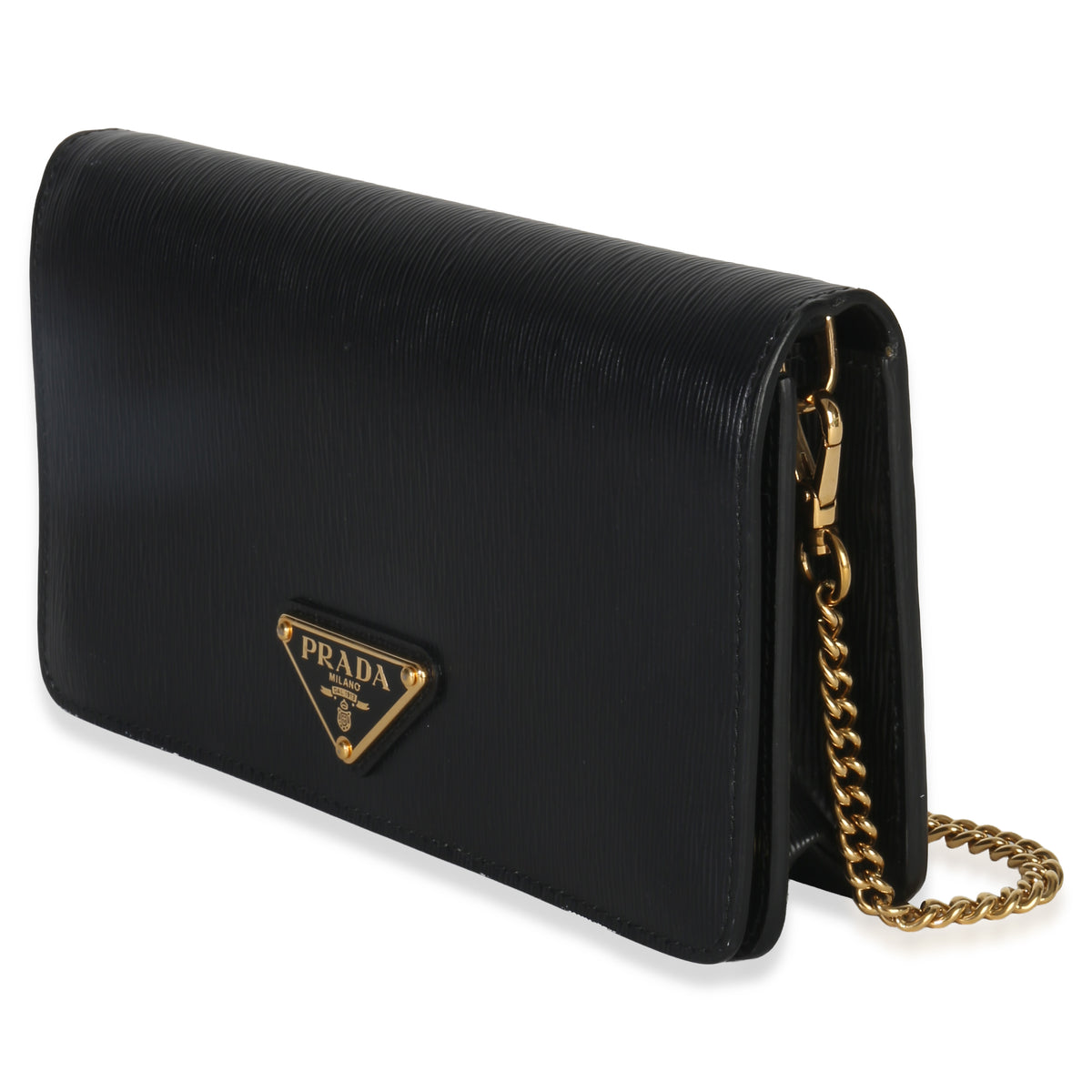 Prada Black Vitello Move Wallet On Chain Handbag sv