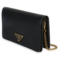Prada Black Vitello Move Wallet On Chain Handbag sv