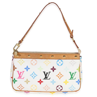 White Monogram Multicolore Canvas Pochette Accessoires