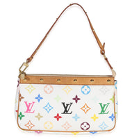 White Monogram Multicolore Canvas Pochette Accessoires