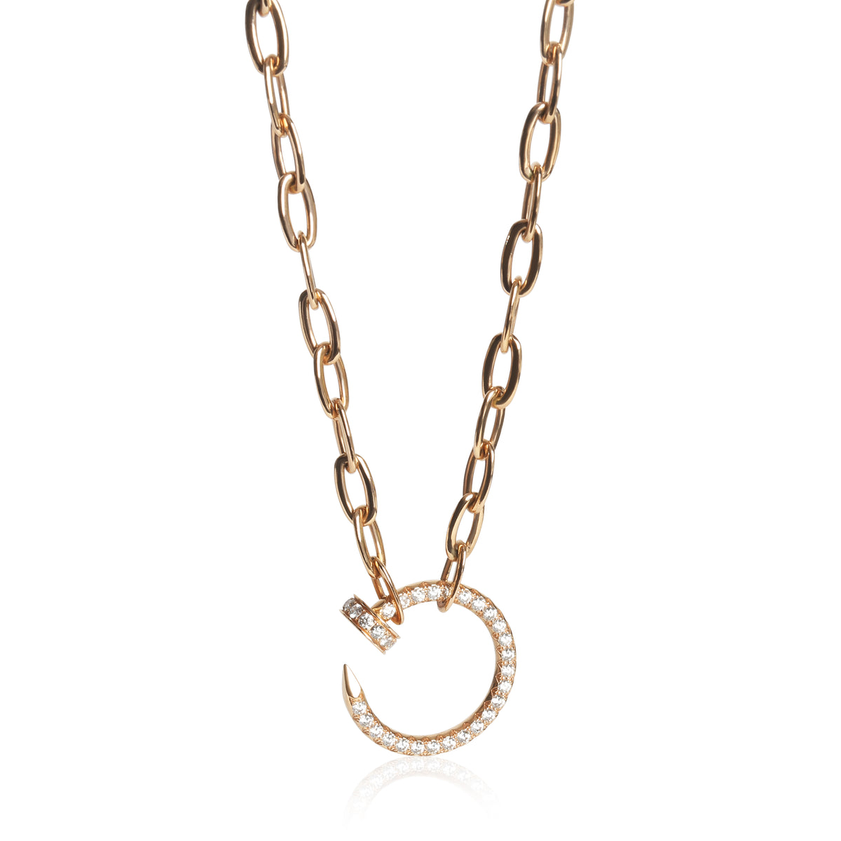 Cartier Rose Gold Diamond Juste Un Clou Necklace fv