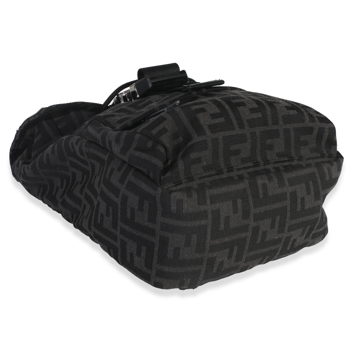 Fendi Black Zucca Canvas Small ness Crossbody Bag Handbag clasp