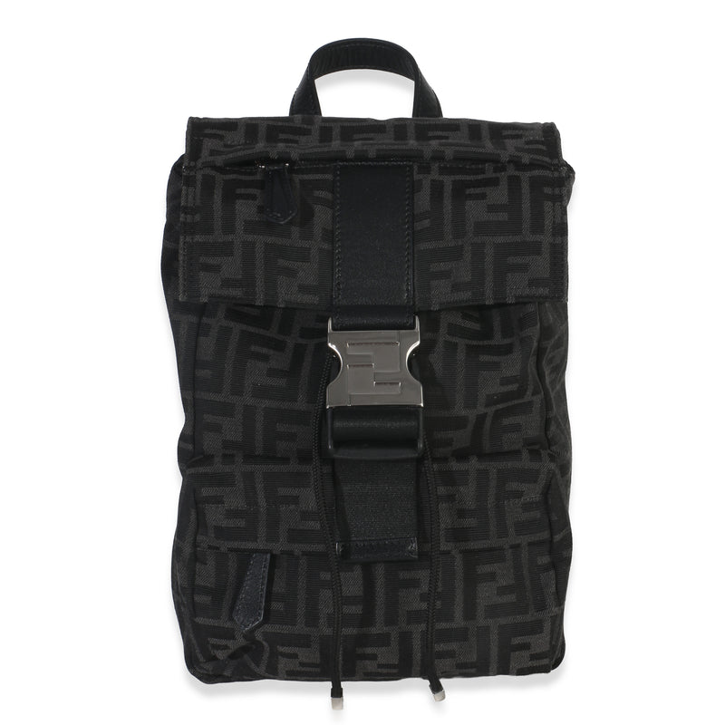 Fendi Black Zucca Canvas Small ness Crossbody Bag Handbag fv