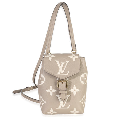 Creme Tourterelle Empreinte Giant Monogram Tiny Backpack Bag