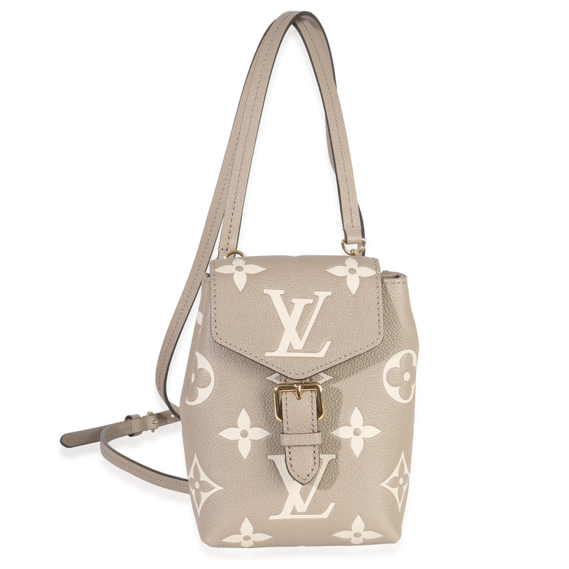 Creme Tourterelle Empreinte Giant Monogram Tiny Backpack Bag