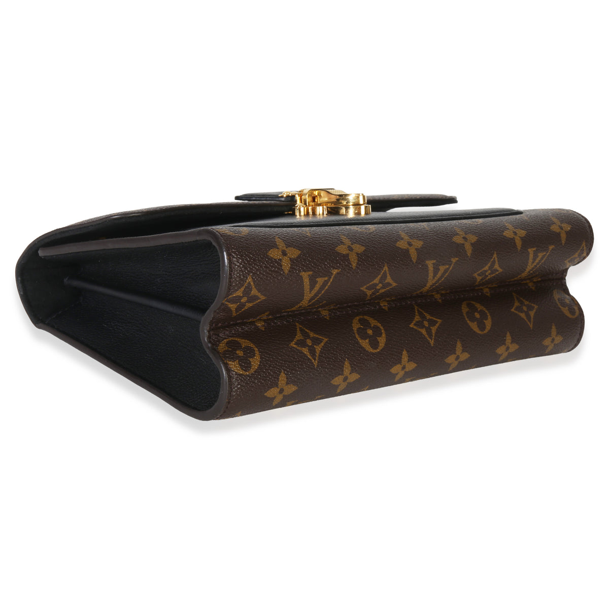 Louis Vuitton Black Taurillon Monogram Canvas Victoire Chain Bag Handbag clasp