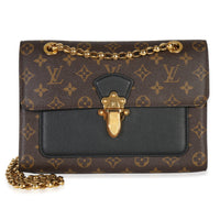 Louis Vuitton Black Taurillon Monogram Canvas Victoire Chain Bag Handbag fv