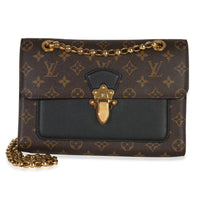 Black Taurillon Monogram Canvas Victoire Chain Bag