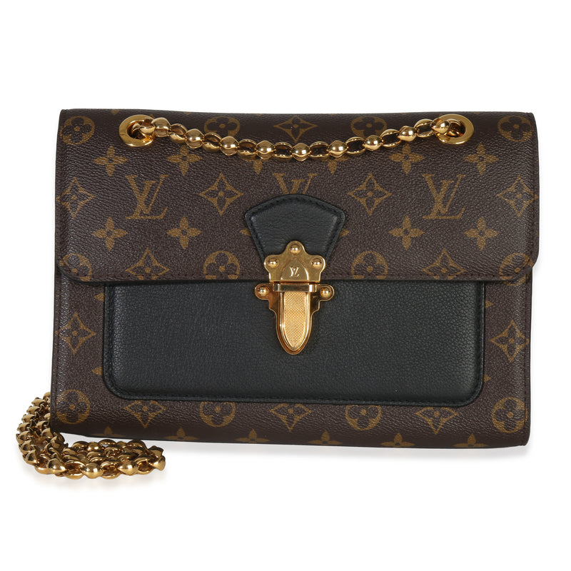 Black Taurillon Monogram Canvas Victoire Chain Bag