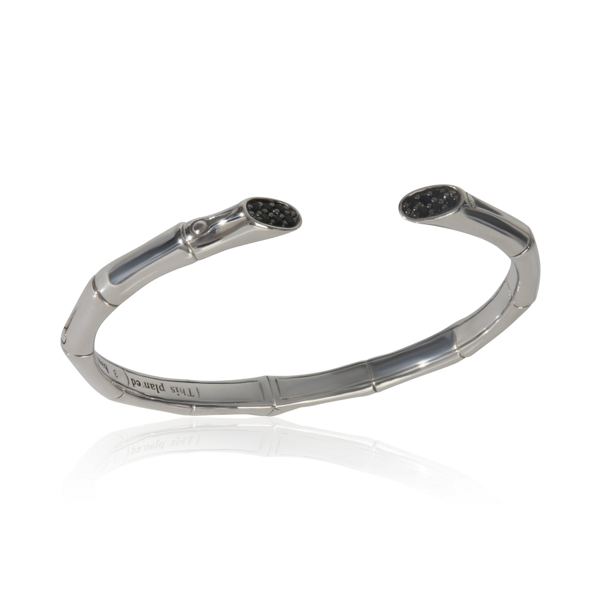 Sterling Silver Sapphire Bamboo Cuff Bracelet