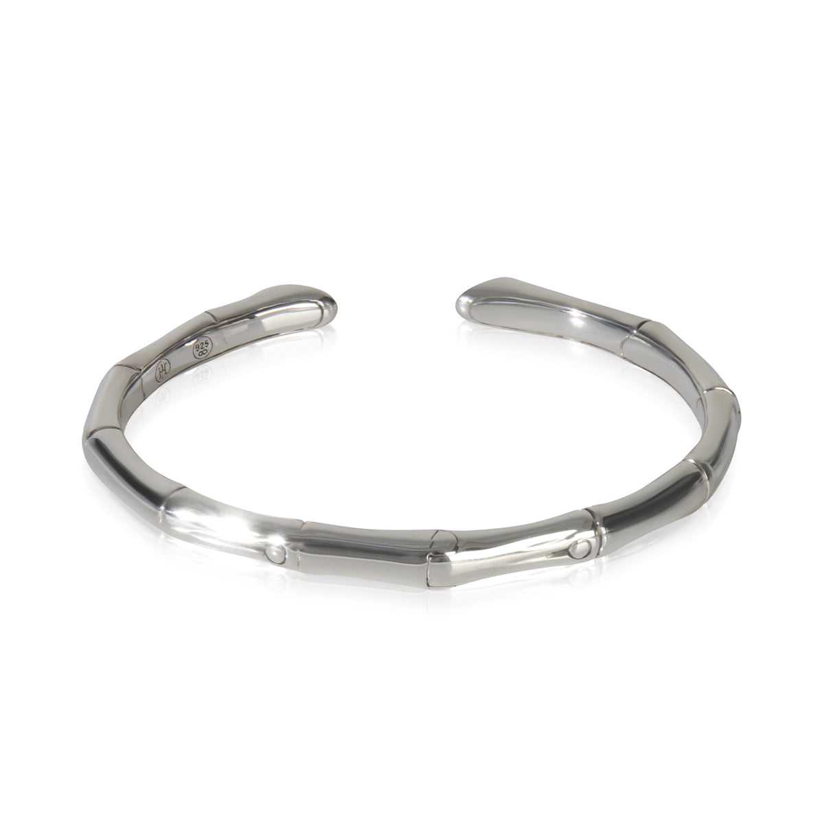 Sterling Silver Sapphire Bamboo Cuff Bracelet