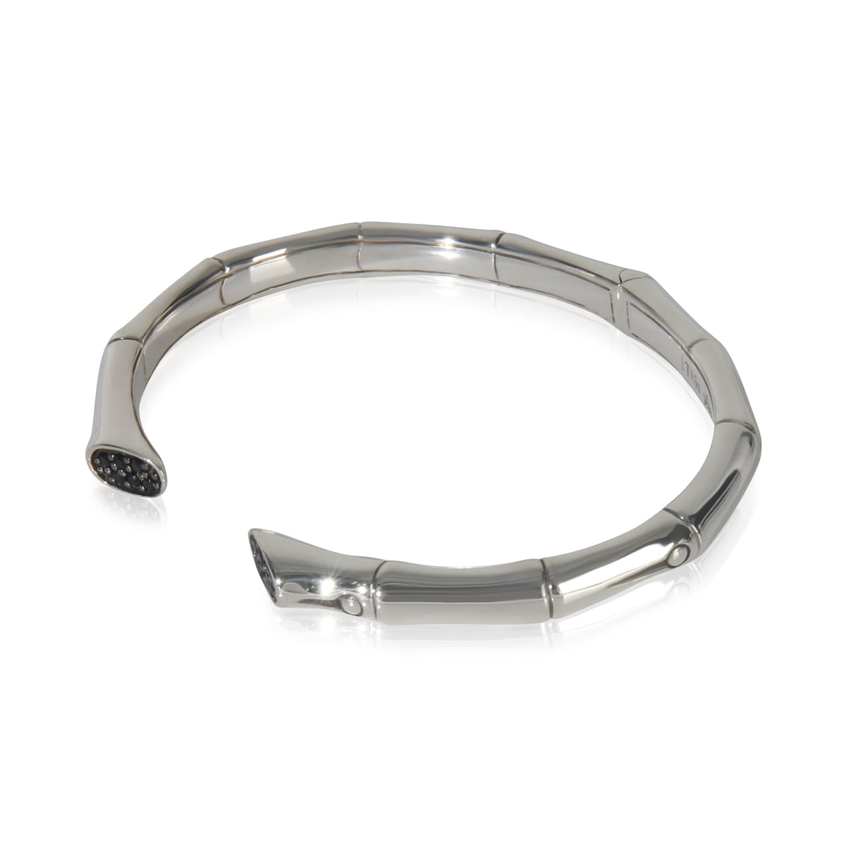 Sterling Silver Sapphire Bamboo Cuff Bracelet