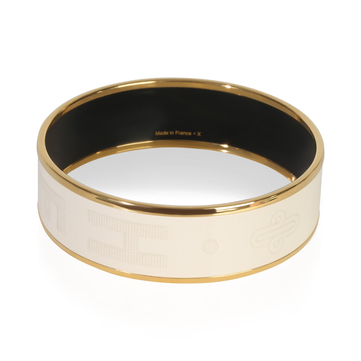Hermès Gold Plated  Enamel Sellier Bracelet fv