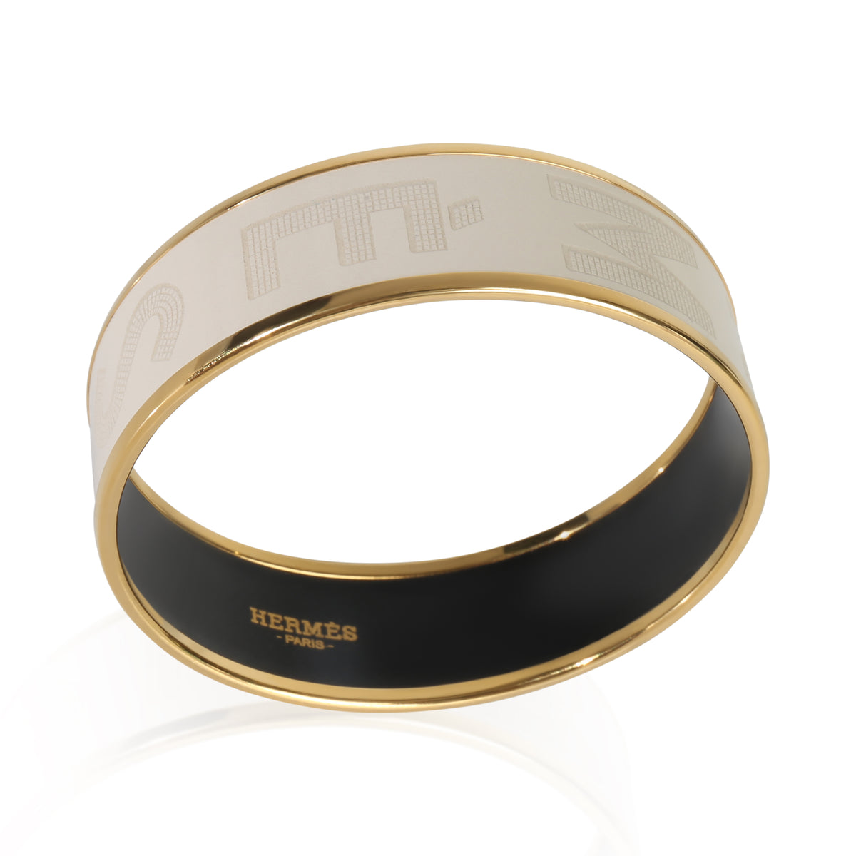 Hermès Gold Plated  Enamel Sellier Bracelet pv