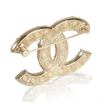 Chanel Gold Plated  2022 Faux Pearl & Strass CC Brooch pv