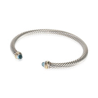 Yellow Gold & Sterling Silver Topaz Cable Classic Bracelet