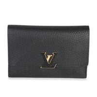 Louis Vuitton Black & Pink Taurillon Capucines Compact Wallet Handbag id