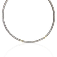 Yellow Gold & Sterling Silver  Metro Cable Necklace