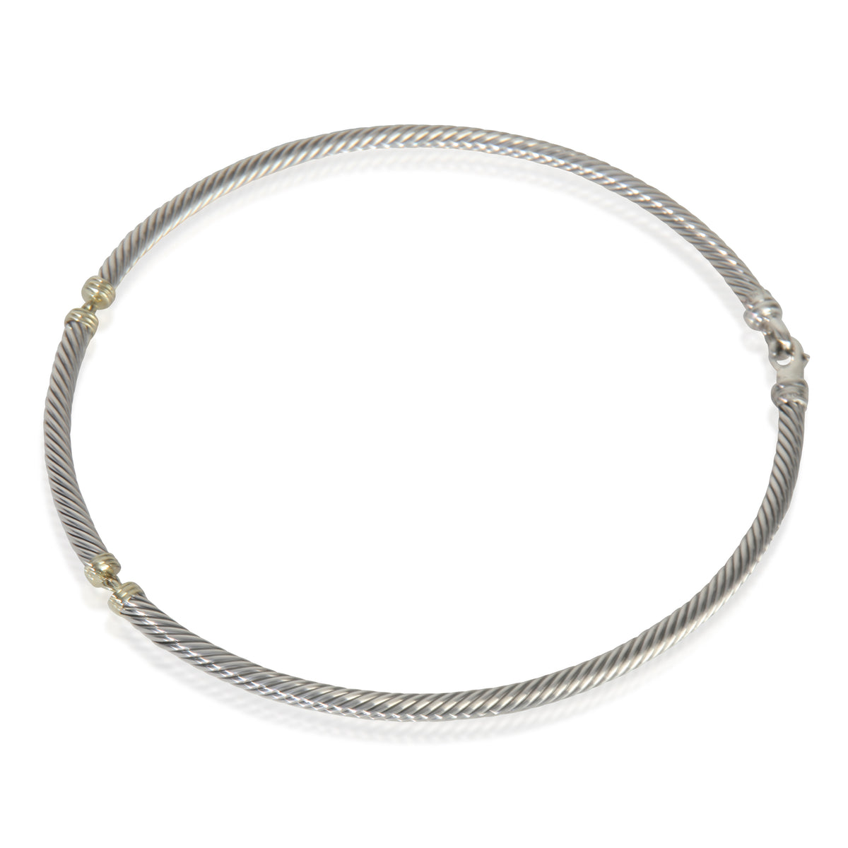 Yellow Gold & Sterling Silver  Metro Cable Necklace