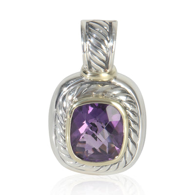 Yellow Gold & Sterling Silver Amethyst Albion Pendant