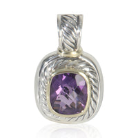 Yellow Gold & Sterling Silver Amethyst Albion Pendant