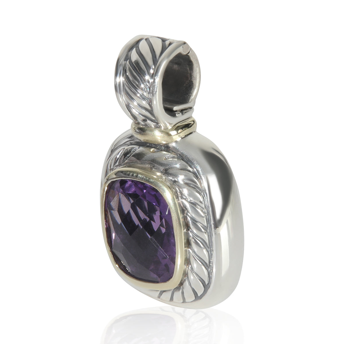 Yellow Gold & Sterling Silver Amethyst Albion Pendant