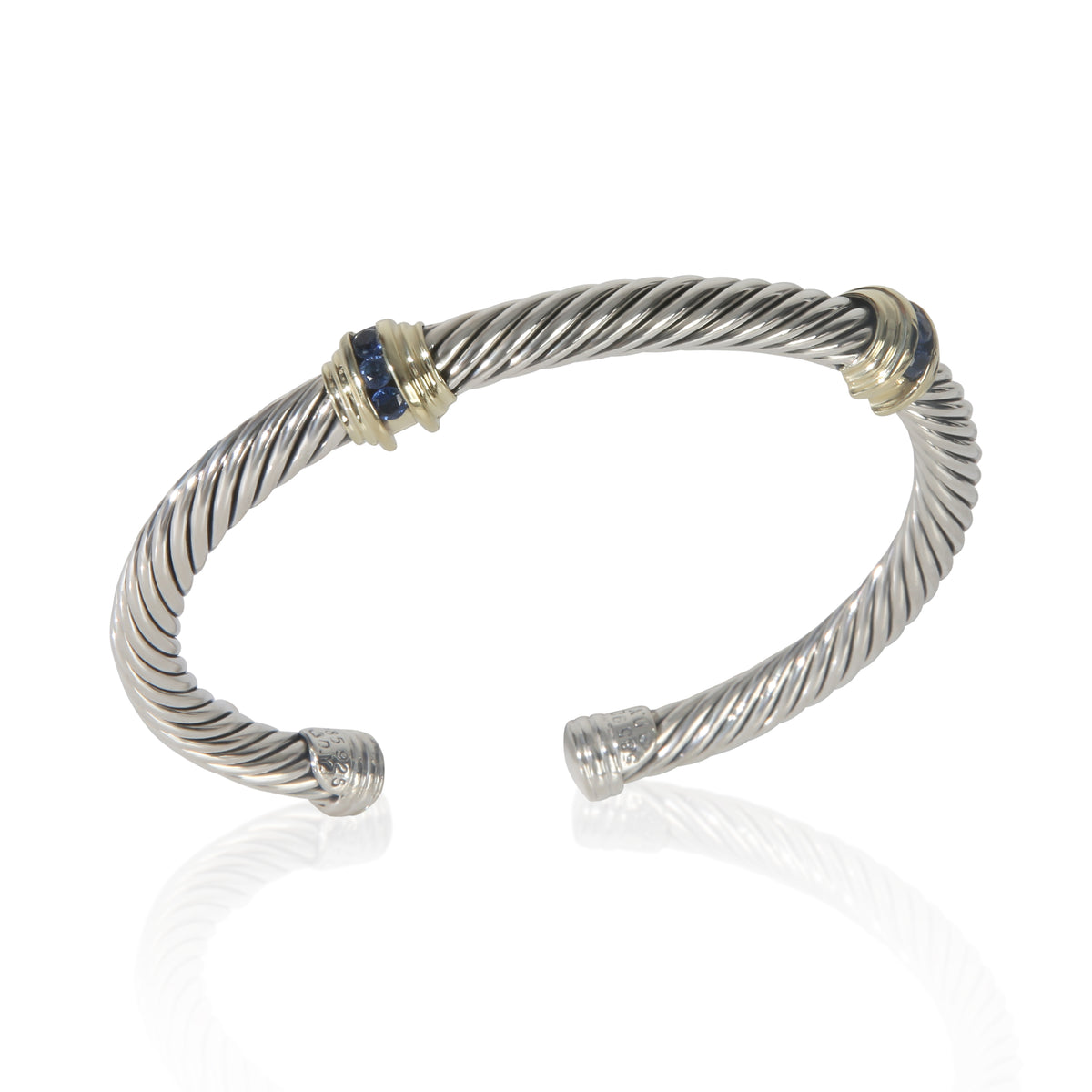 Yellow Gold & Sterling Silver Sapphire Renaissance Station Bracelet