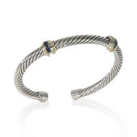 Yellow Gold & Sterling Silver Sapphire Renaissance Station Bracelet