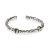 Yellow Gold & Sterling Silver Sapphire Renaissance Station Bracelet