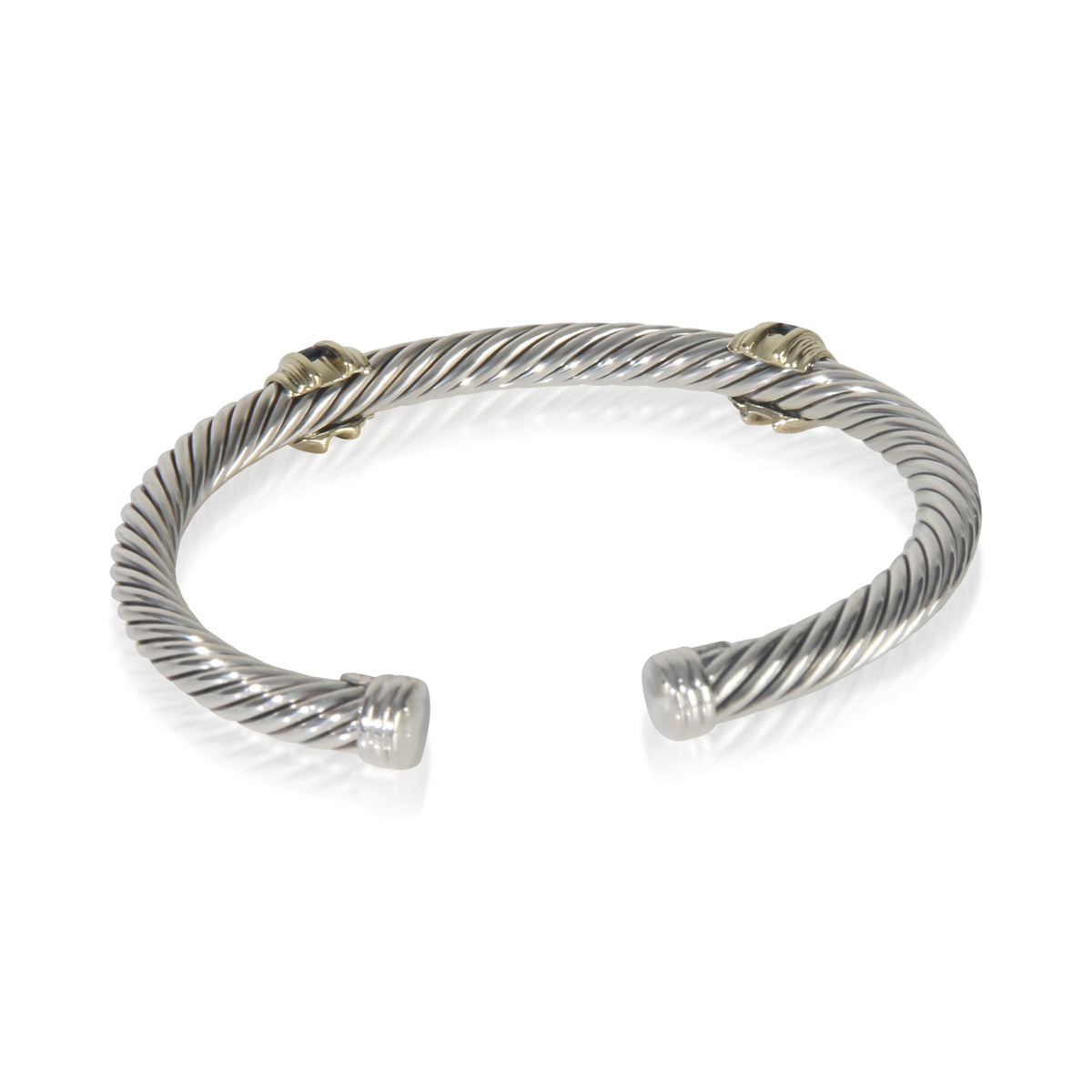 Yellow Gold & Sterling Silver Sapphire Renaissance Station Bracelet
