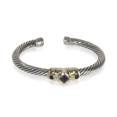 David Yurman Yellow Gold & Sterling Silver Amethyst and Iolite Renaissance Brace fv