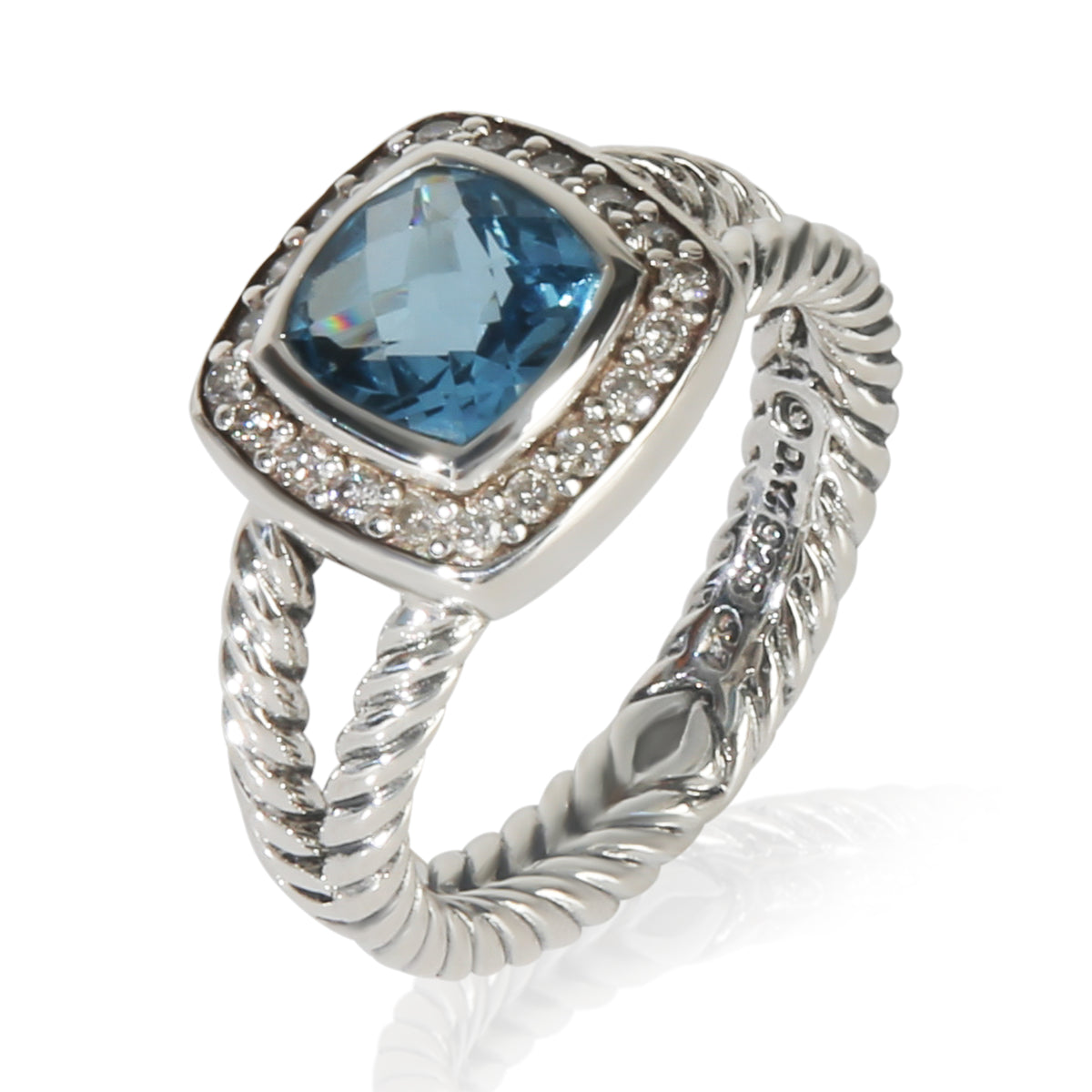 Sterling Silver Topaz and Diamond Petite Albion Ring