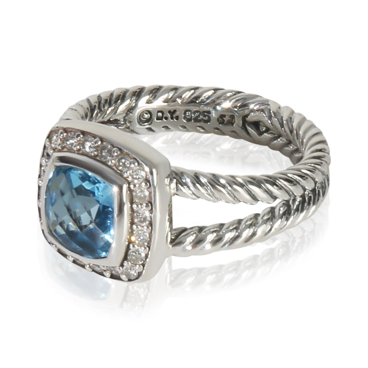 Sterling Silver Topaz and Diamond Petite Albion Ring