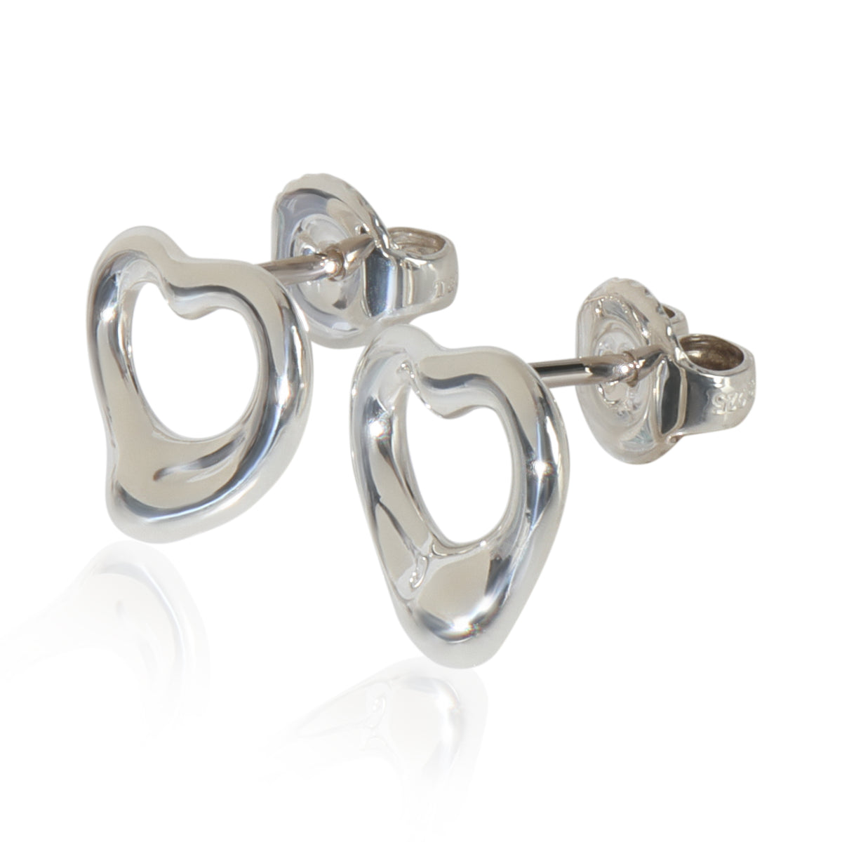 Tiffany & Co. Sterling Silver  Elsa Peretti Open Heart Earrings sv