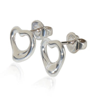 Tiffany & Co. Sterling Silver  Elsa Peretti Open Heart Earrings sv