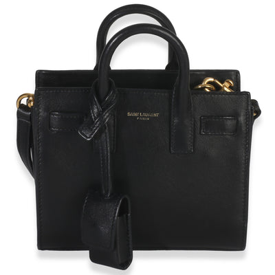 Saint Laurent Black Smooth Calfskin Toy Sac Du Jour Handbag fv