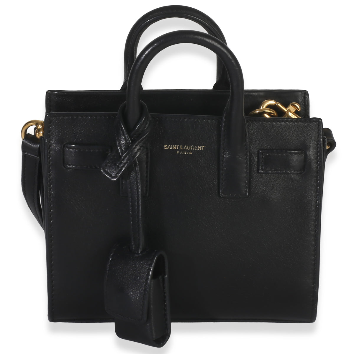 Saint Laurent Black Smooth Calfskin Toy Sac Du Jour Handbag fv